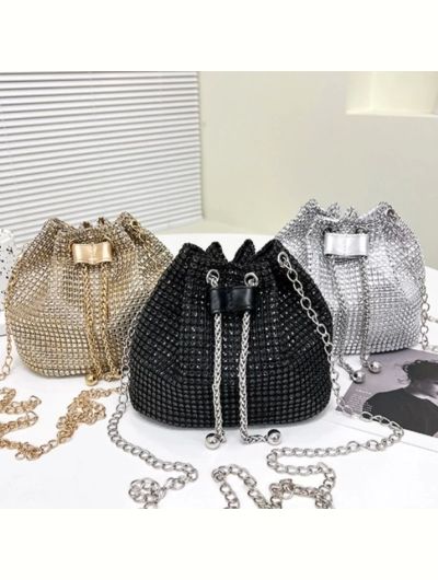 New Bag Women's New Trendy Bag Texture Net Red Diamond Shoulder Bag Fashion Chain Crossbody Bucket Bag