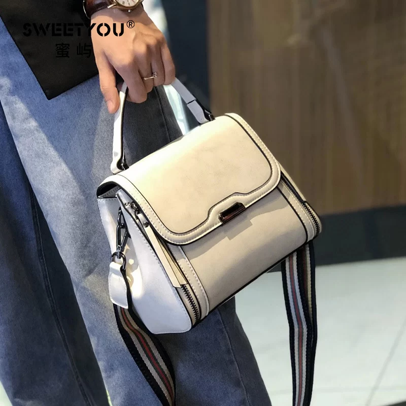 Oil Wax Cowhide Leather Women's Handbag 2024 New Crossbody Bag Lady Commuter Summer Bag Handbill Shoulder Messenger Bags_7