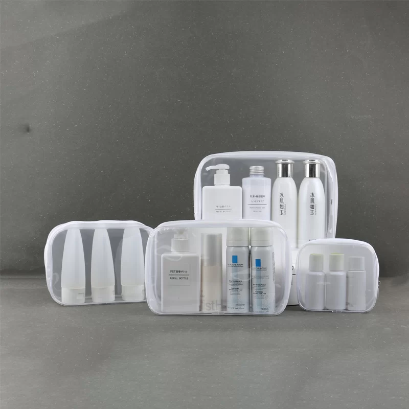 PVC waterproof transparent cosmetic bag wash bath storage bag travel multi-function storage bag cosmetic handbag tool box_8