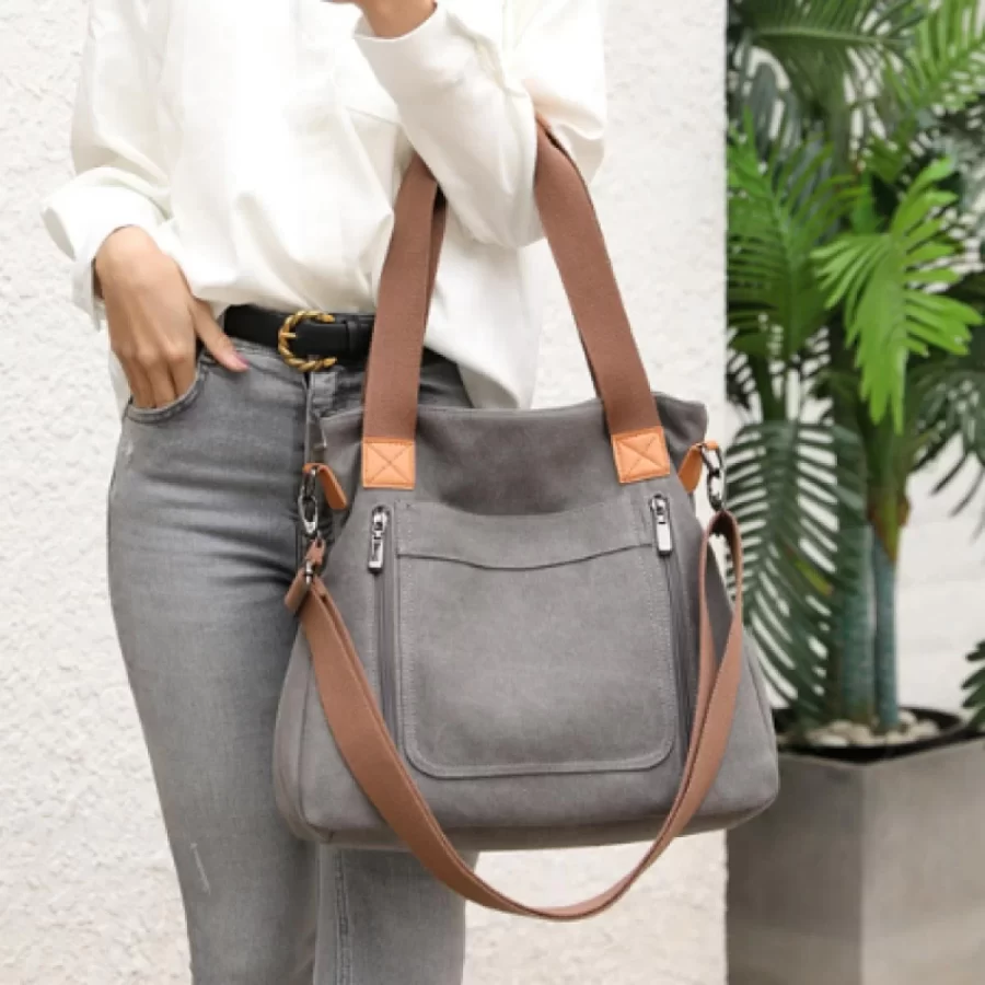 Women's Versatile Handbag Large Capacity Canvas Casual Shoulder Crossbody Bag_2