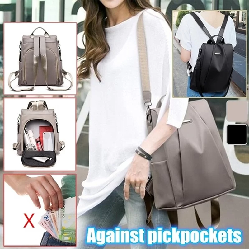 Women's Backpack Casual Nylon Solid Color School Bag Fashion Detachable Shoulder Strap Shoulder Bag Mochila Femenina_2