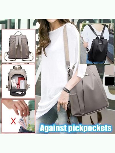 Women's Backpack Casual Nylon Solid Color School Bag Fashion Detachable Shoulder Strap Shoulder Bag Mochila Femenina