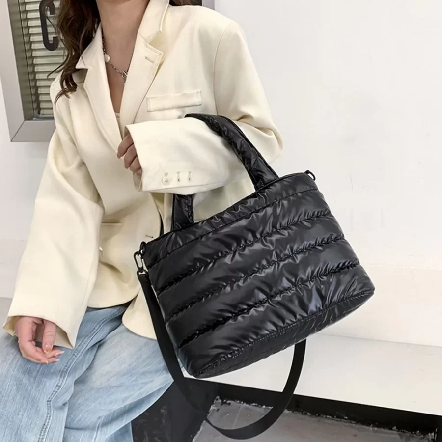 New Puffer Tote Bag for Women Quilted Puffy Handbag Lightweight Down Cotton Padded Shoulder Bag Down Padding Crossbody Handbag_4