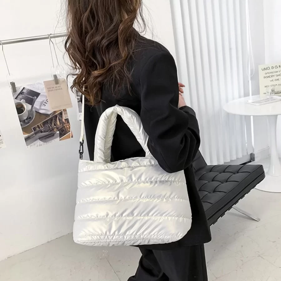 New Puffer Tote Bag for Women Quilted Puffy Handbag Lightweight Down Cotton Padded Shoulder Bag Down Padding Crossbody Handbag_3