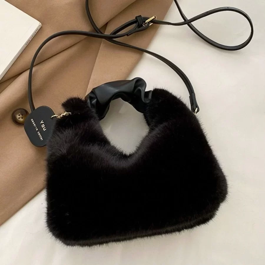 New Winter Plush Bag Long Fur Handbag Women's Crossbody Bag Fashion Trend Shoulder Bag Purses and Handbags_8