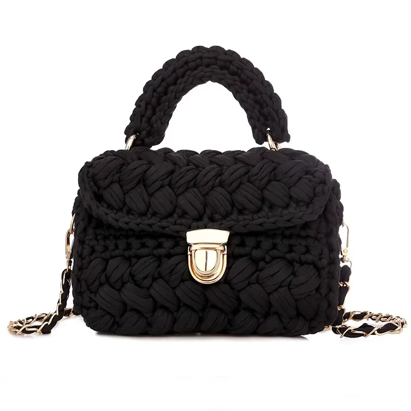 DIY Knitted Handbag Wallet Fashion Rope Woven Ladies Handbag Designer Casual Chain Shoulder Messenger Bag_3