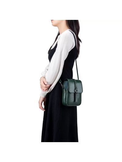 Genuine Leather Women Small Shoulder Bag Cute Crossbody Messenger Bags Female Little Soft Purse Double Zipper Pockets Handbag