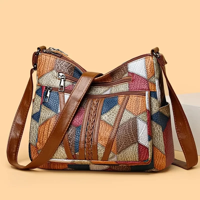 Women's Elegant Vintage Crossbody Bag Trendy HandBag Fashion Multi-pockets Shoulder Bag All-match Retro Crossbody Bag for Daily_1