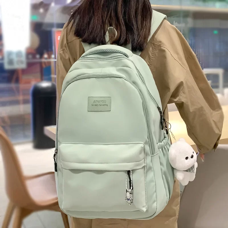 Casual Style Fashion Backpack, Lightweight & Large Capacity Nylon Bag With Multi-Pocket Design For Commuting_9