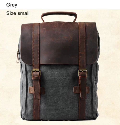 Fashion Male Backpack Leather military Canvas backpack Men backpack women school backpack school bag bagpack rucksack mochila_10