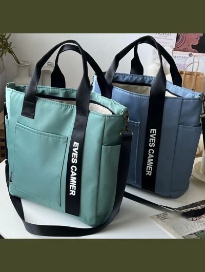 New Casual Tote Large Capacity Shoulder Bag Nylon Waterproof Canvas Handbag Simple Fashion Messenger Bags For Schoolgirl