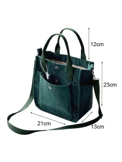 Large Corduroy Women's Shoulder Bag Canvas Ladies Tote Bag Fashion Handbag Messenger Bags Student Crossbody Shopper Bag Casual