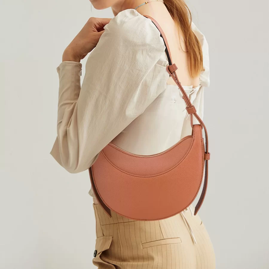 Women Tote Bags Casual Hobo Bag Luxury Brand Handbag Large Capacity PU Half Moon Crescent Bag Saddle Shoulder Bag Commuting Bag_6