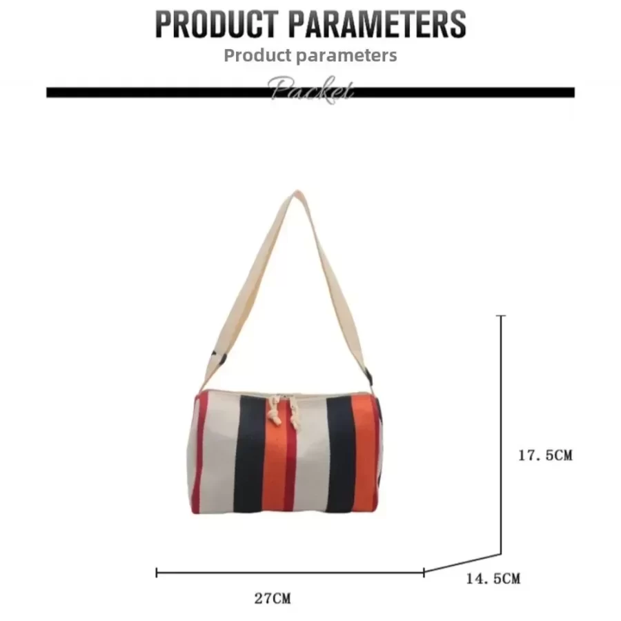 Fashion Winter Large-capacity New Women's Bags Are Versatile Striped Casual Simple and Generous and Straddle The Shoulder_6