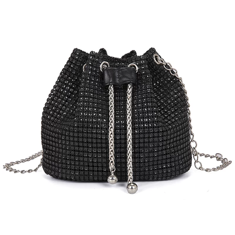 New Bag Women's New Trendy Bag Texture Net Red Diamond Shoulder Bag Fashion Chain Crossbody Bucket Bag_9