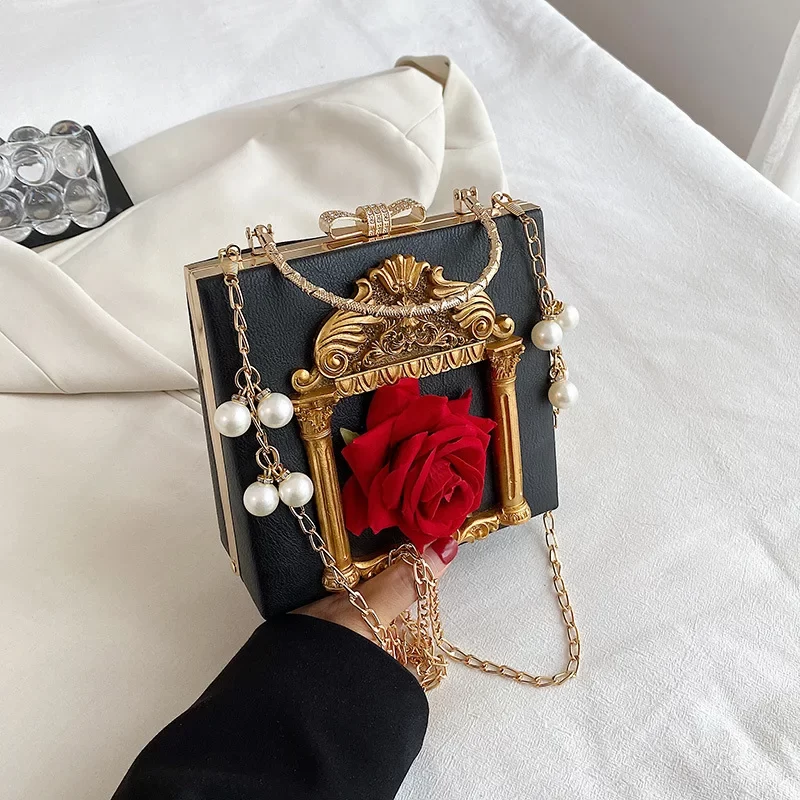 New Women Bag Vintage Relief Angel Flower Chain Handbag Niche Single Shoulder Crossbody Bag for Women 2023 New Fashionable Bags_10