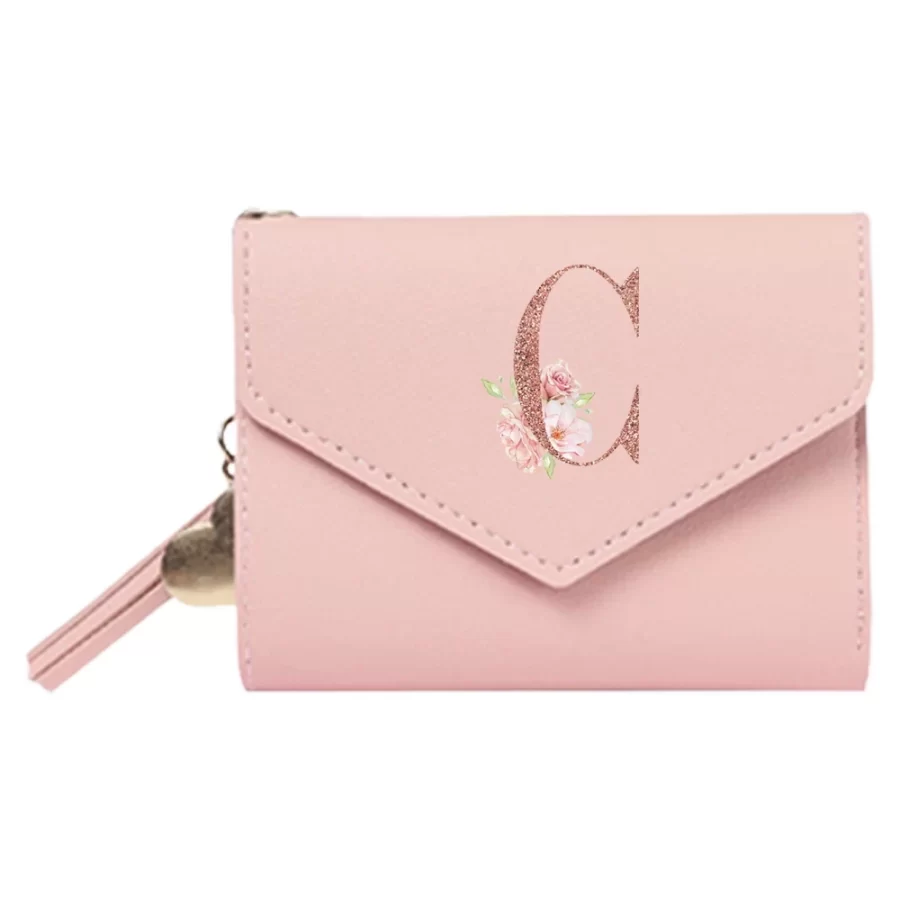 Women's Wallet Clutch Fashion Leather Short Style Purse Multi CaroSlot Coin Purse RFID Blocking Case Rose Gold Pattern_21