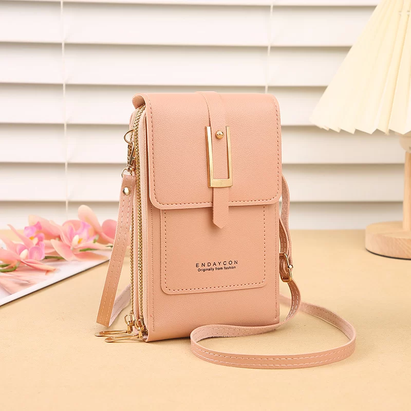 New transparent touchscreen phone bag trend simple crossbody small bag phone women's bag change bag vertical design_4