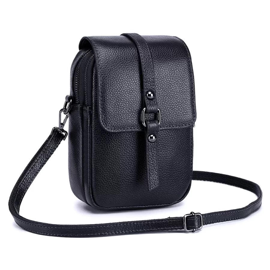 Genuine Leather Women Small Shoulder Bag Cute Crossbody Messenger Bags Female Little Soft Purse Double Zipper Pockets Handbag_8