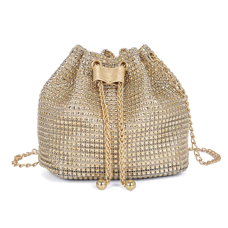 New Bag Women's New Trendy Bag Texture Net Red Diamond Shoulder Bag Fashion Chain Crossbody Bucket Bag_7