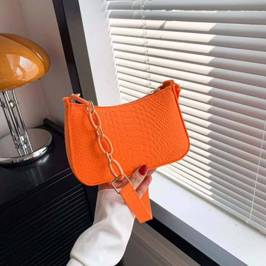 Fashion Felt Cloth Pattern Shoulder Bags For Women Small Handle Underarm Bag Clutch Luxury Solid Color Female Handbag With Purse_9