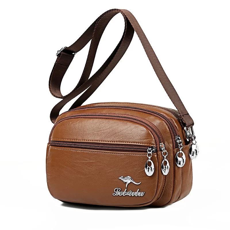 High Quality Soft Leather Purse Fashion Women Shoulder Messenger Bag Multi-pocket Wear-resistant Bag Luxury Ladies Handbag Sac_5