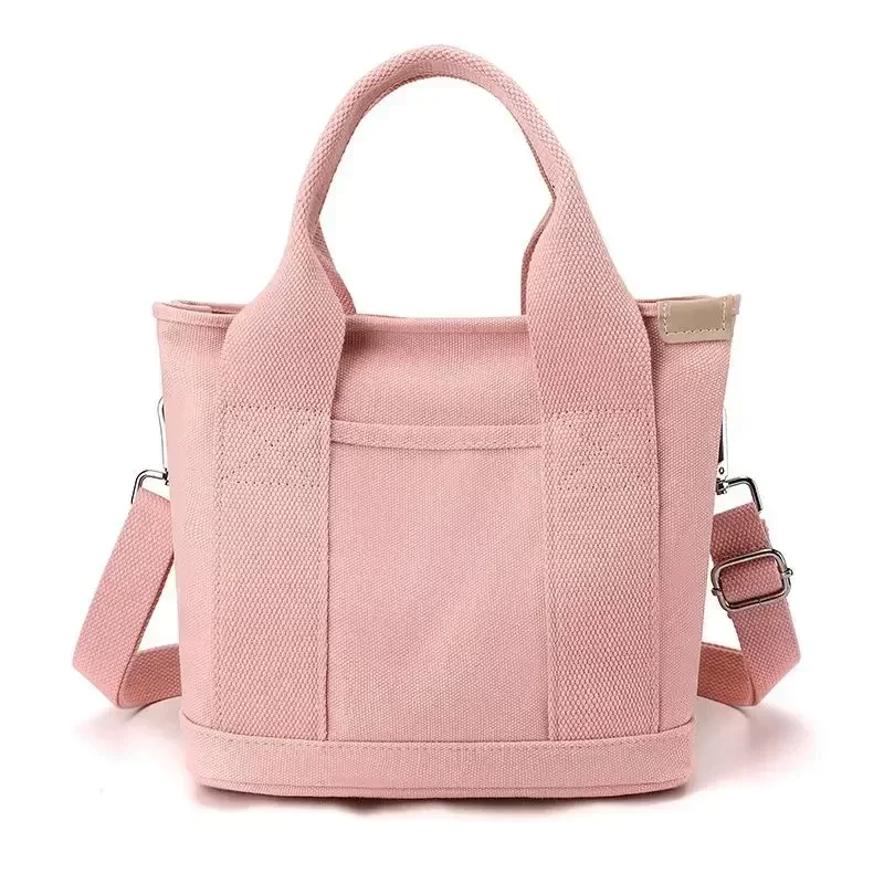 Small Bag with Zipper This Thousand Layer Bags Small Lady Single Shoulder Portable Thickened Canvas Mobile Phone Bucket Tote Bag_8