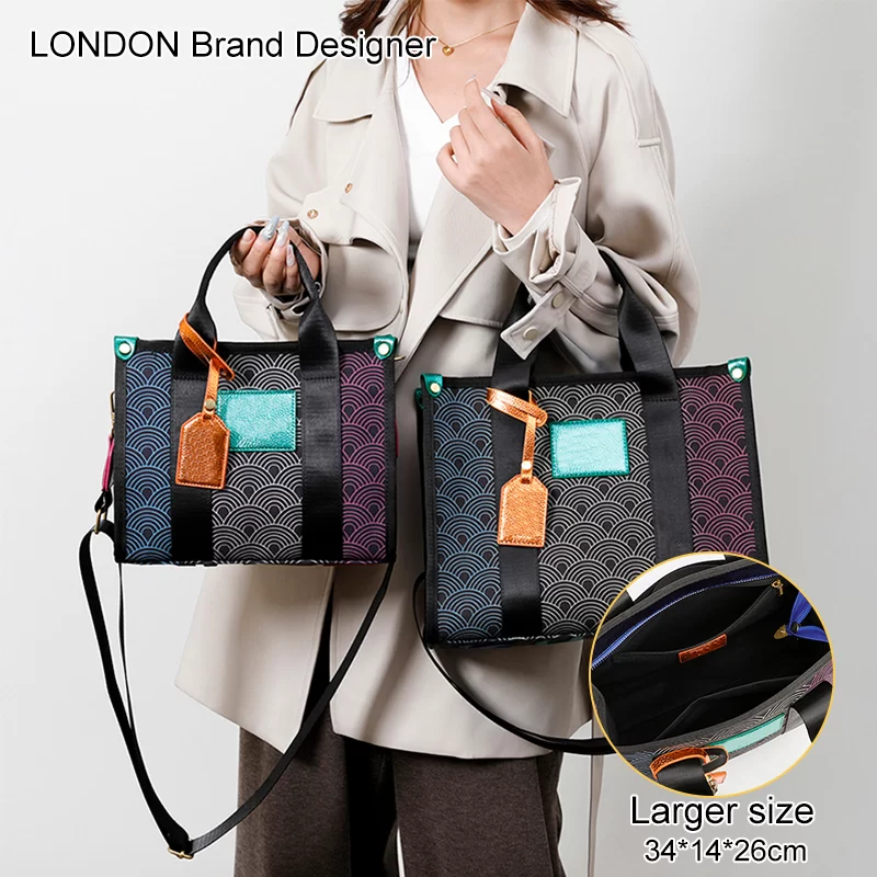 London Canvas Tote Bag, 2024 New Large Capacity, Luxury Designer Brands Women's Handbag Fashion Shoulder Bag Firmate_1