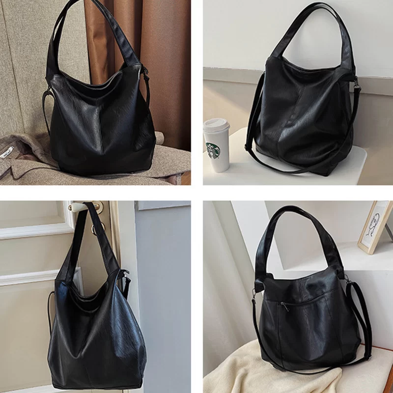 Vintage Women Hand Bag Designers Luxury Handbags Soft PU Leather Women Shoulder Tote Female Top-handle Bags Fashion Brand Bag_4