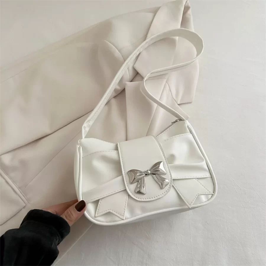 Trendy Shoulder Bag Hot Sale Casual PU Leather Totes Bag Retro Large Capacity Business Women's Bag Lady Bow Handbag Underarm Bag_9