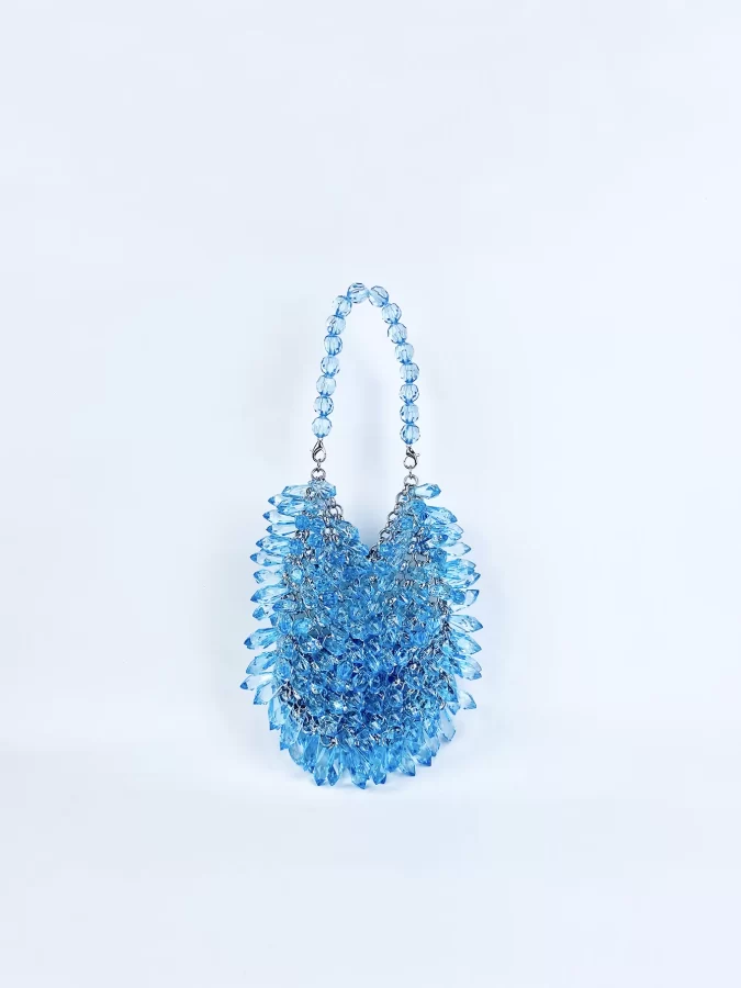 Small and Handmade Acrylic Solid Color Beads Women's Handheld Water Drop Bag Fashionable and Elegant Dinner Bag_2