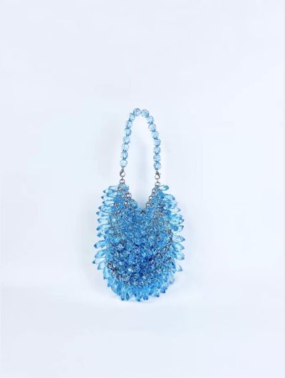 Small and Handmade Acrylic Solid Color Beads Women's Handheld Water Drop Bag Fashionable and Elegant Dinner Bag