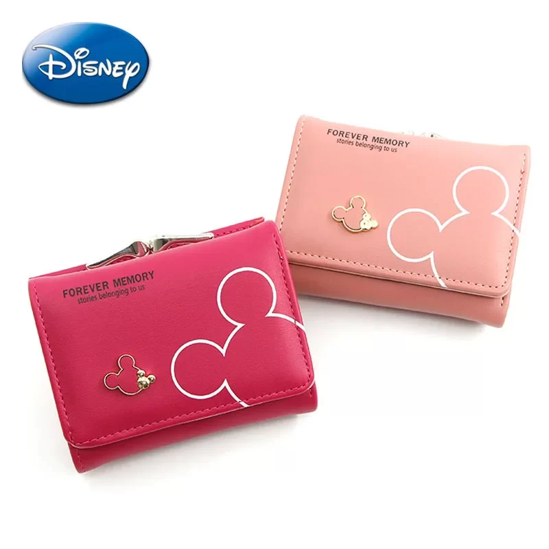 Disney Cartoon Mickey Mouse Wallet for Women's PU Leather Coin Purse Woman Mini Short Wallets Girls Bags Fashion Accessories_2