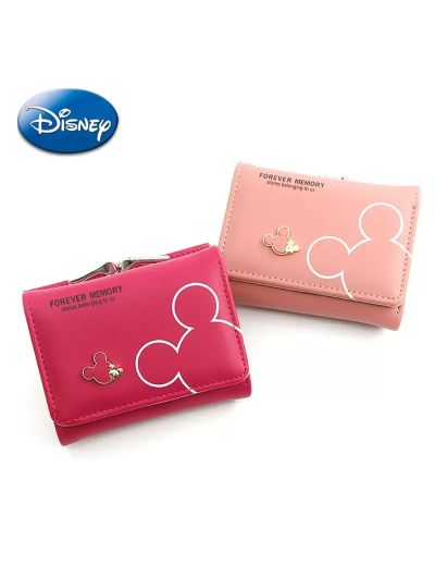 Disney Cartoon Mickey Mouse Wallet for Women's PU Leather Coin Purse Woman Mini Short Wallets Girls Bags Fashion Accessories