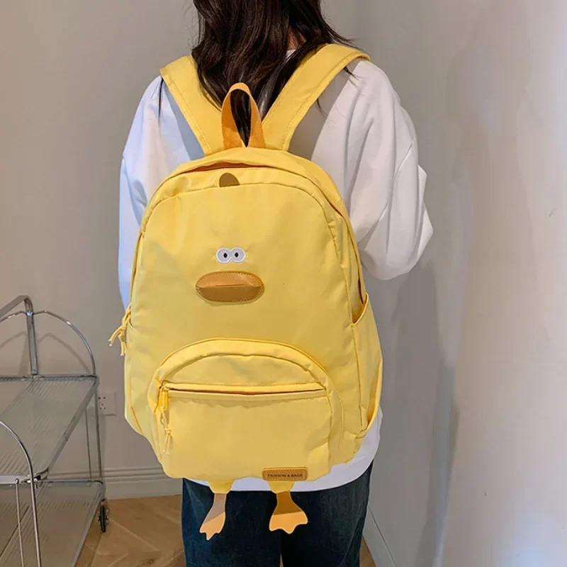 New Cartoon Duck Backpack Designer Cute Travel Bag Female College Student Versatile Korean Edition Girls' School Bag рюкзак_3