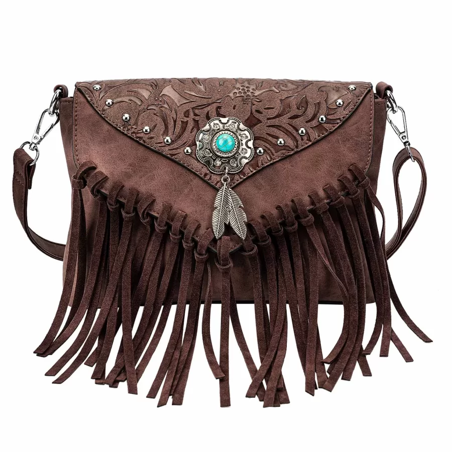 Celela Original Design Shoulder Bag For Women PU Leather Luxury Clutch Designer Handbags Western Purse Fringe Messenger Bag_16