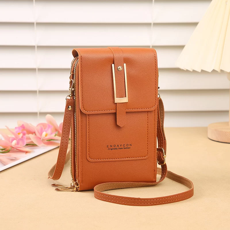 New transparent touchscreen phone bag trend simple crossbody small bag phone women's bag change bag vertical design_8