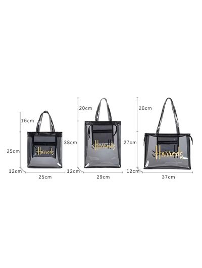 MABULA PVC Waterproof Eco Friendly Shopper Bags Women Large Capacity Shopping Totes Semi-Transparent Summer Beach Shoulder Bag