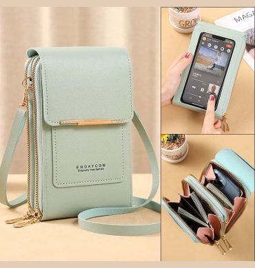 Women Crossbody Shoulder Bags Wallets Touch Screen Cell Phone Purse Soft Leather Strap Handbag for Female Luxury Messenger Bags