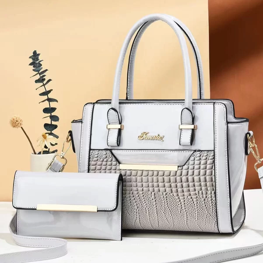 High quality women's one shoulder new trendy tote bag, women's large capacity crocodile patterned mother and child bag_6