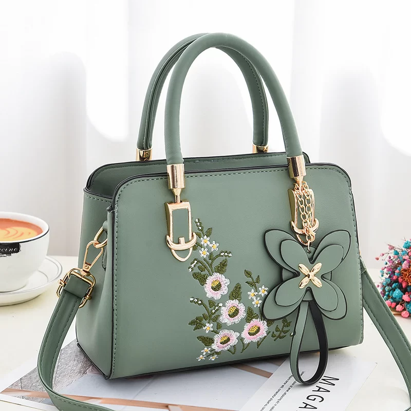 1pc New Fashion Shoulder Bag Large Capacity Soft Leather Handbag Embroidered  Crossbody_4