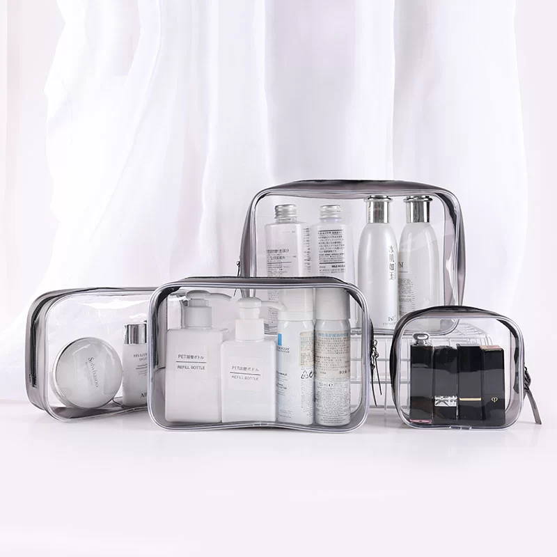 PVC waterproof transparent cosmetic bag wash bath storage bag travel multi-function storage bag cosmetic handbag tool box_1