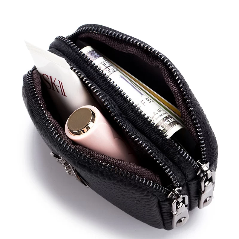 CICICUFF Women Coin Purse Genuine Leather Female Double Zipper Travel Organizer Mini Pouch Women Storage Bag Small Wallets New_4