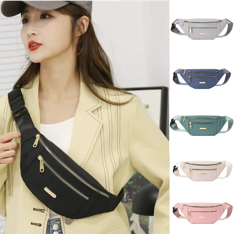 Waist Bags for Women Oxford Leisure Color Waist Bag Shoulder Crossbody Chest Bags Handbags All-match Messenger Belt Bags_2