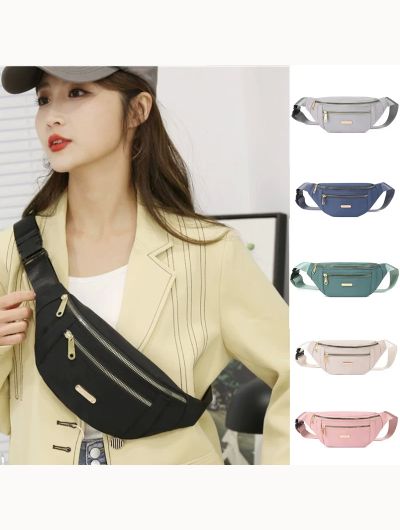 Waist Bags for Women Oxford Leisure Color Waist Bag Shoulder Crossbody Chest Bags Handbags All-match Messenger Belt Bags