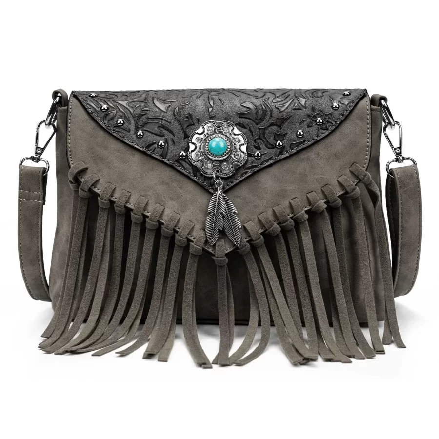 Celela Original Design Shoulder Bag For Women PU Leather Luxury Clutch Designer Handbags Western Purse Fringe Messenger Bag_9