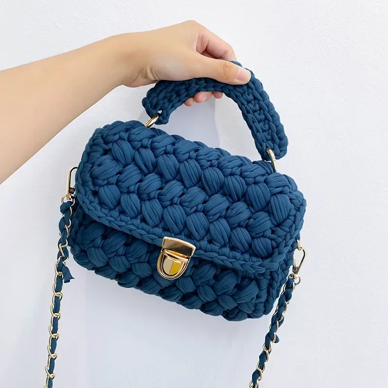 DIY Knitted Handbag Wallet Fashion Rope Woven Ladies Handbag Designer Casual Chain Shoulder Messenger Bag_7