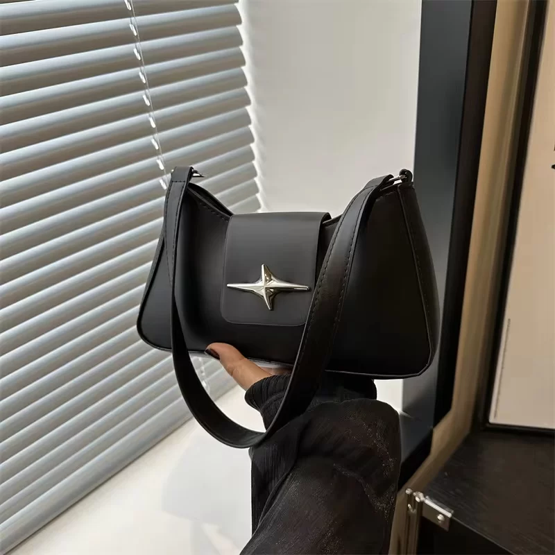 2024 Classic Y2K Small Purse Luxury Brand Female Handbags Vintage PU Leather Shoulder Bags for Women Daily Ladies Underarm Bag_1