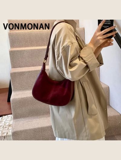 Small PU Leather Nubuck Underarm Bags Ladies Shoulder Bag for Women New Trend Women's Handbags Y2K Style Messenger Sac A Main