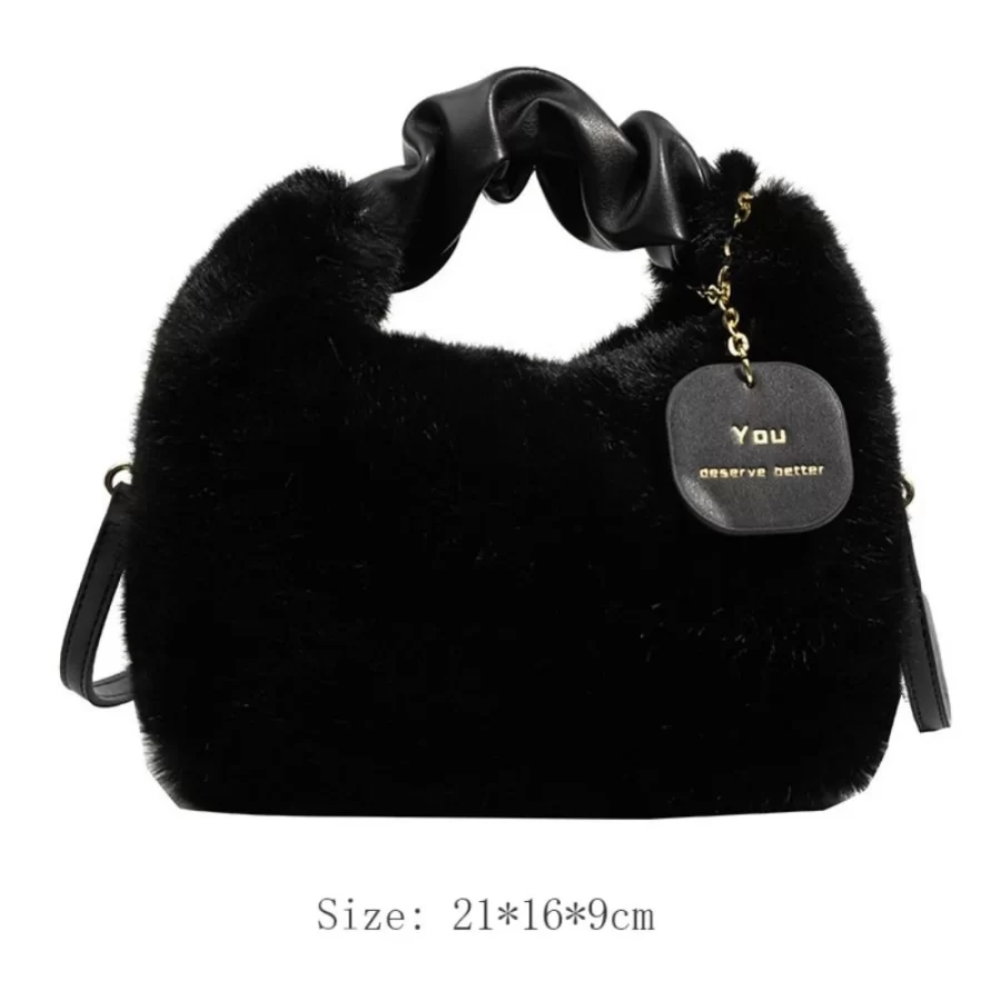 New Winter Plush Bag Long Fur Handbag Women's Crossbody Bag Fashion Trend Shoulder Bag Purses and Handbags_6